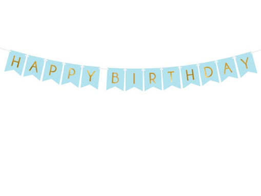 Picture of BANNER HAPPY BIRTHDAY BABY BLUE 15X175CM